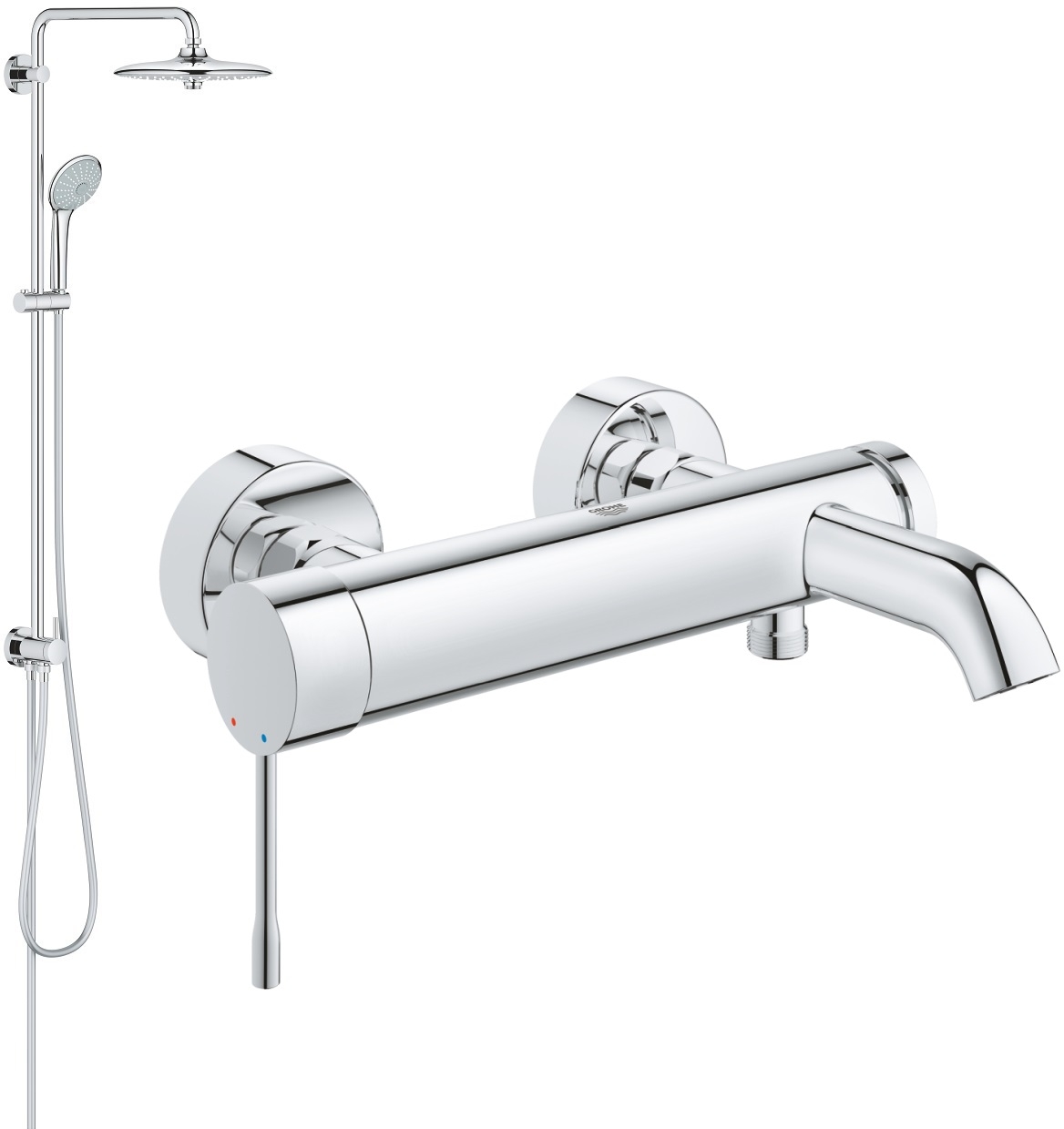 Set Duschset Grohe Euphoria 27421002, Badewannen- und Duscharmatur Grohe Essence 33624001