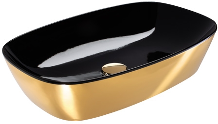 Catalano Green Waschbecken 60x40 cm oval Aufsatzwaschbecken schwarz-gold 160APGRLXNO