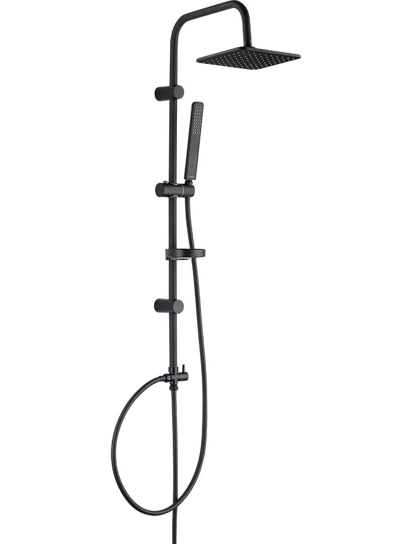 Kuchinox Ares Duschset Wandmontage mit Regenbrause schwarz PG370KX
