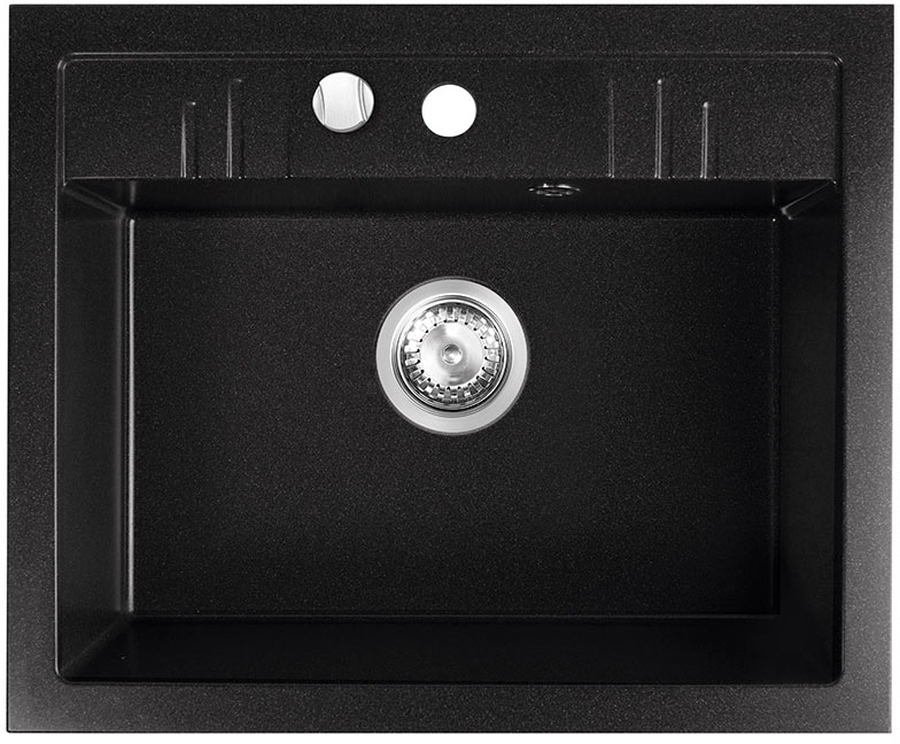 Ferro Mezzo II granitspüle 58x48 cm grau/graphit/onyx DRGM1/48/58BA