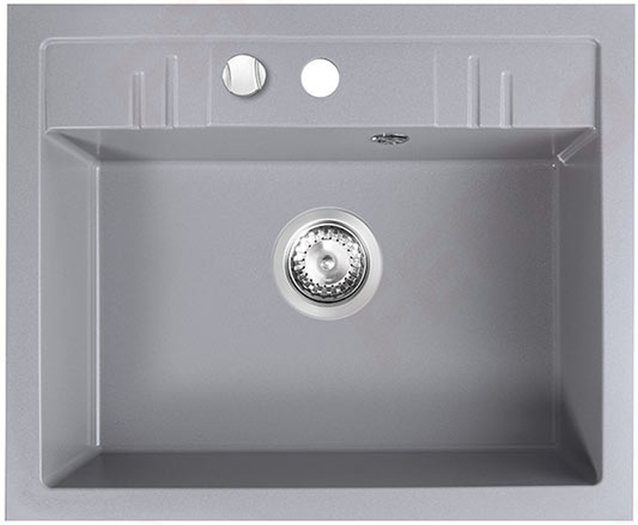 Ferro Mezzo II Granitspüle 58x48 cm grau/graphit/onyx DRGM1/48/58GA