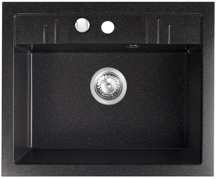 Ferro Mezzo II granitspüle 58x48 cm grau/graphit/onyx DRGM1/48/58HA