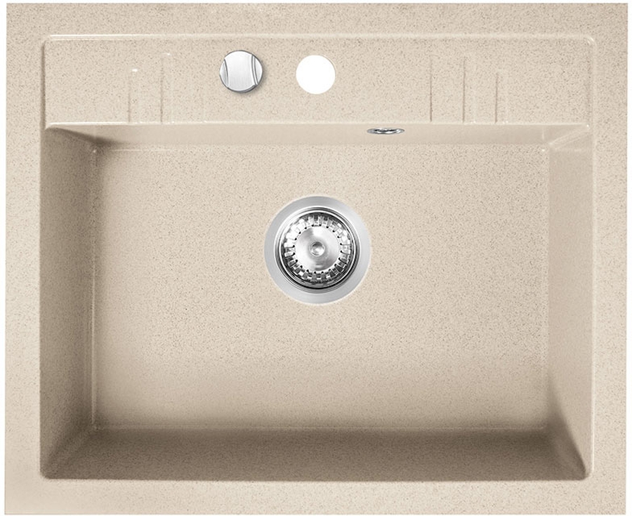 Ferro Mezzo II Granitspüle 58x48 cm beige DRGM1/48/58SA