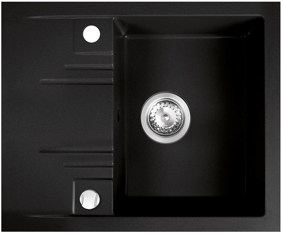 Ferro Mezzo II granitspüle 58x48 cm grau/graphit/onyx DRGM48/58BA