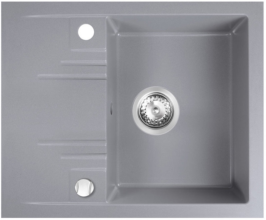 Ferro Mezzo II granitspüle 58x48 cm grau/graphit/onyx DRGM48/58GA