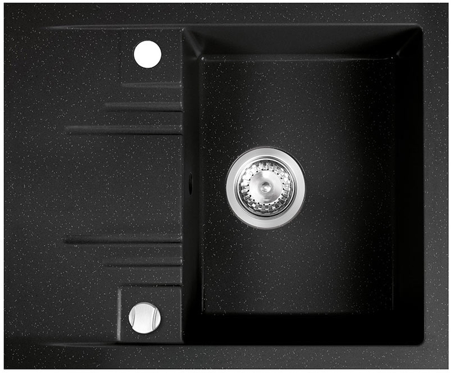 Ferro Mezzo II Granitspüle 58x48 cm grau/graphit/onyx DRGM48/58HA