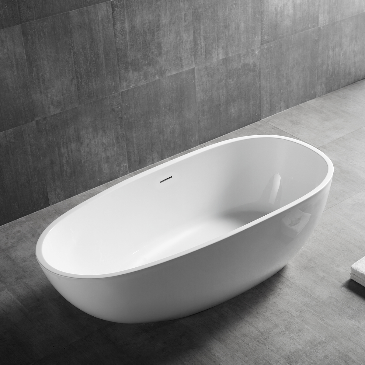 Hagser Enrika Freistehende Badewanne 170x80 cm oval weiß HGR18000012