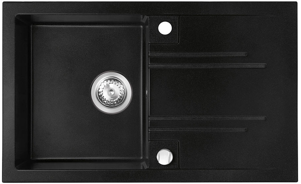 Ferro Mezzo II granitspüle 78x48 cm grau/graphit/onyx DRGM48/78BA