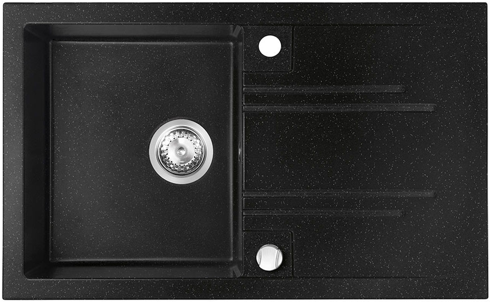 Ferro Mezzo II granitspüle 78x48 cm grau/graphit/onyx DRGM48/78HA