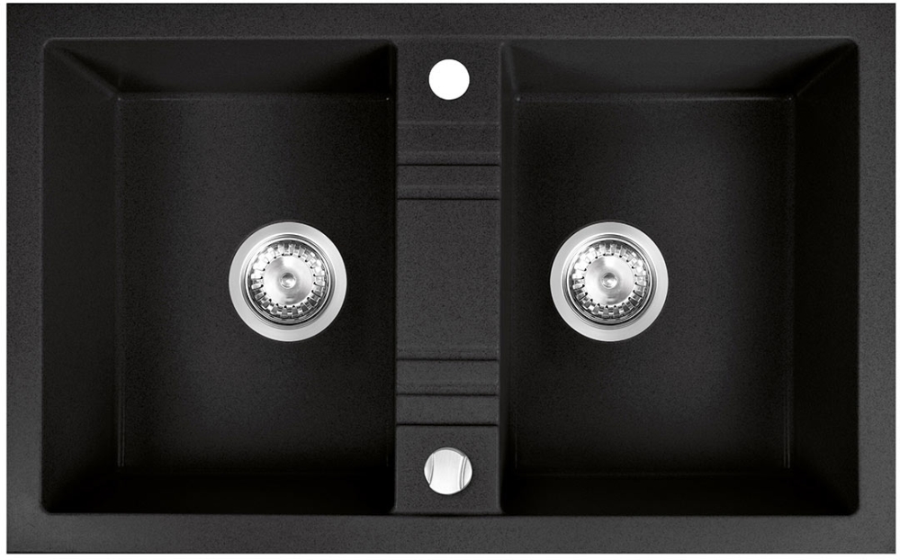 Ferro Mezzo II granitspüle 78x48 cm grau/graphit/onyx DRGM2/48/78BA