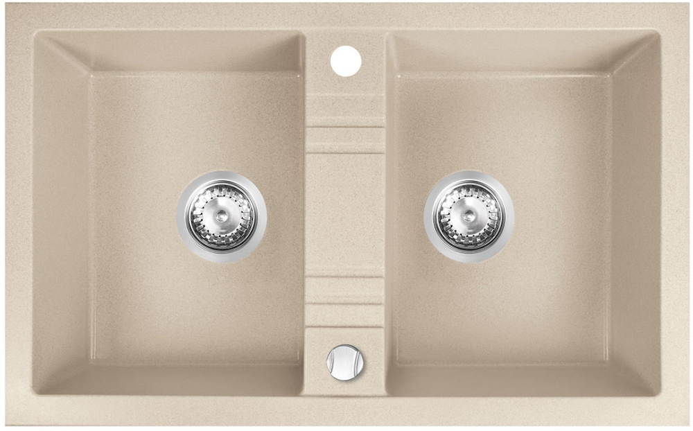 Ferro Mezzo II Granitspüle 78x48 cm beige DRGM2/48/78SA