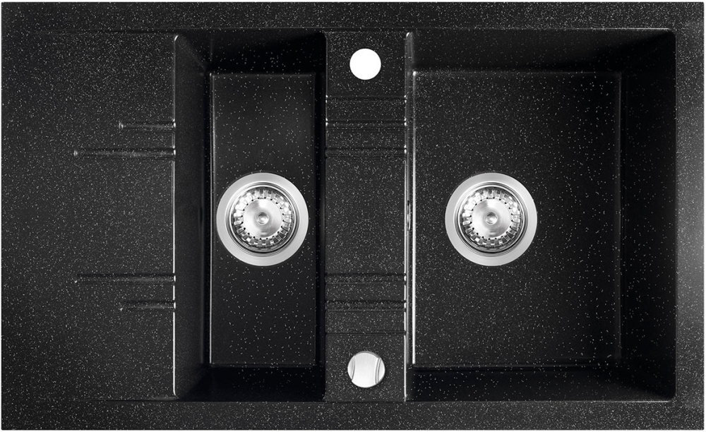 Ferro Mezzo II granitspüle 79x48 cm grau/graphit/onyx DRGM3/48/79HA