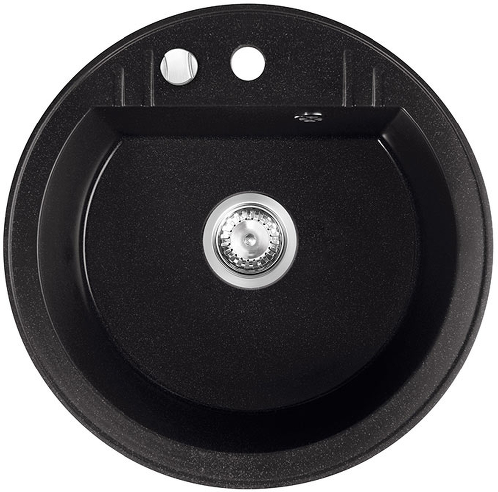 Ferro Mezzo II granitspüle 51x51 cm grau/graphit/onyx DRGM1/51BA