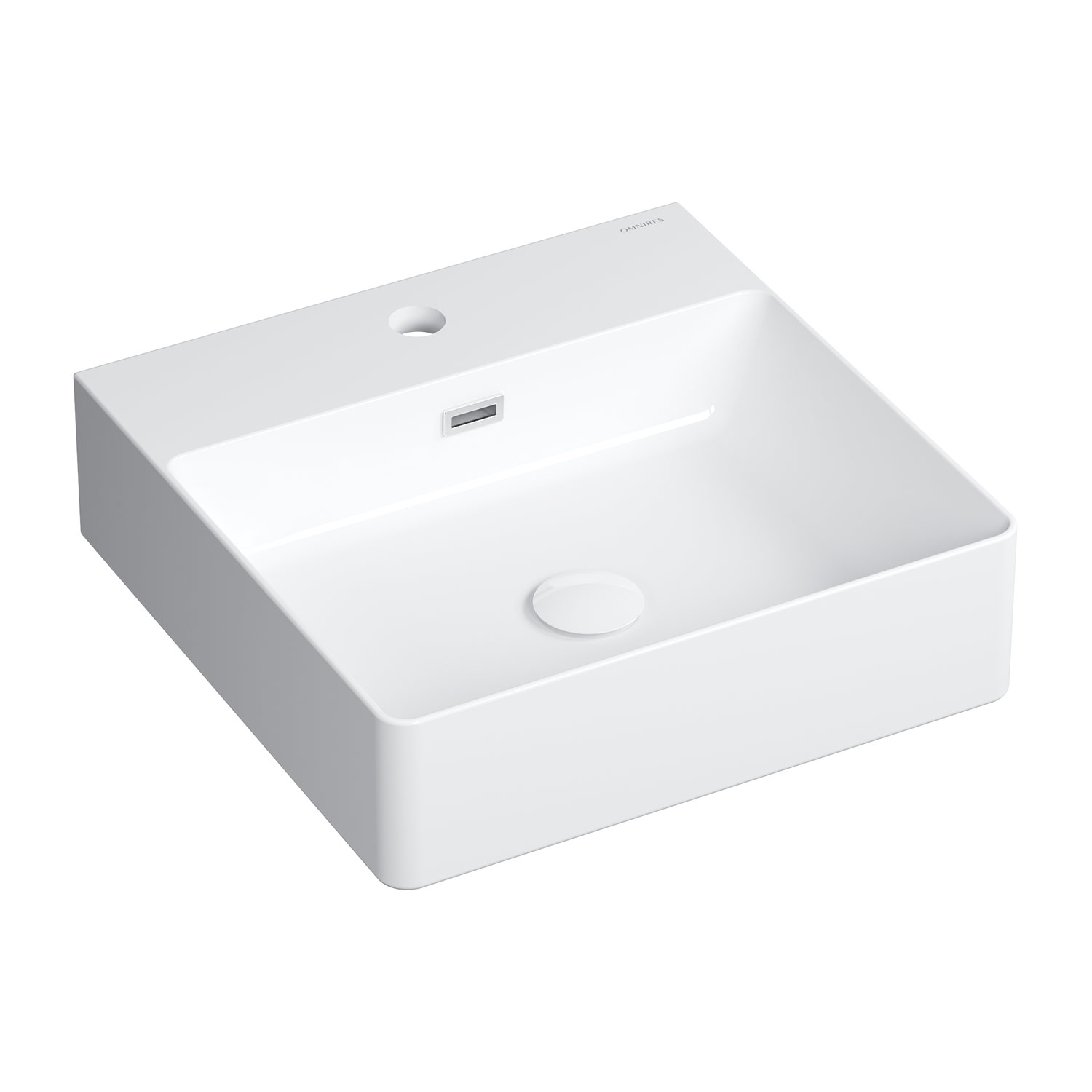 Omnires Garland Waschbecken 42x43 cm rechteckig Aufsatzwaschbecken weiß GARLAND420BP