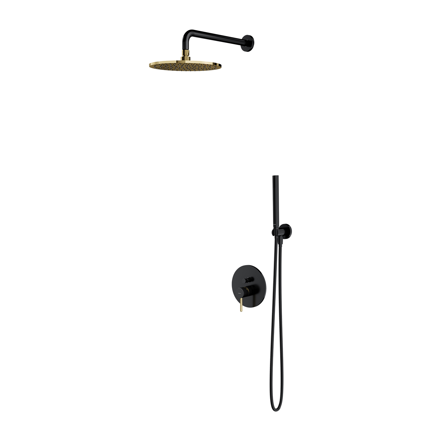 Omnires Sys Duschset Unterputz schwarz-gold SYSY18BLGL