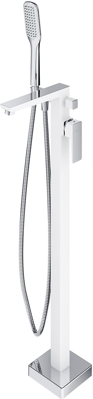 Omnires Parma Badewannen- und Duscharmatur freistehend chrom-weiß PM7433CRB