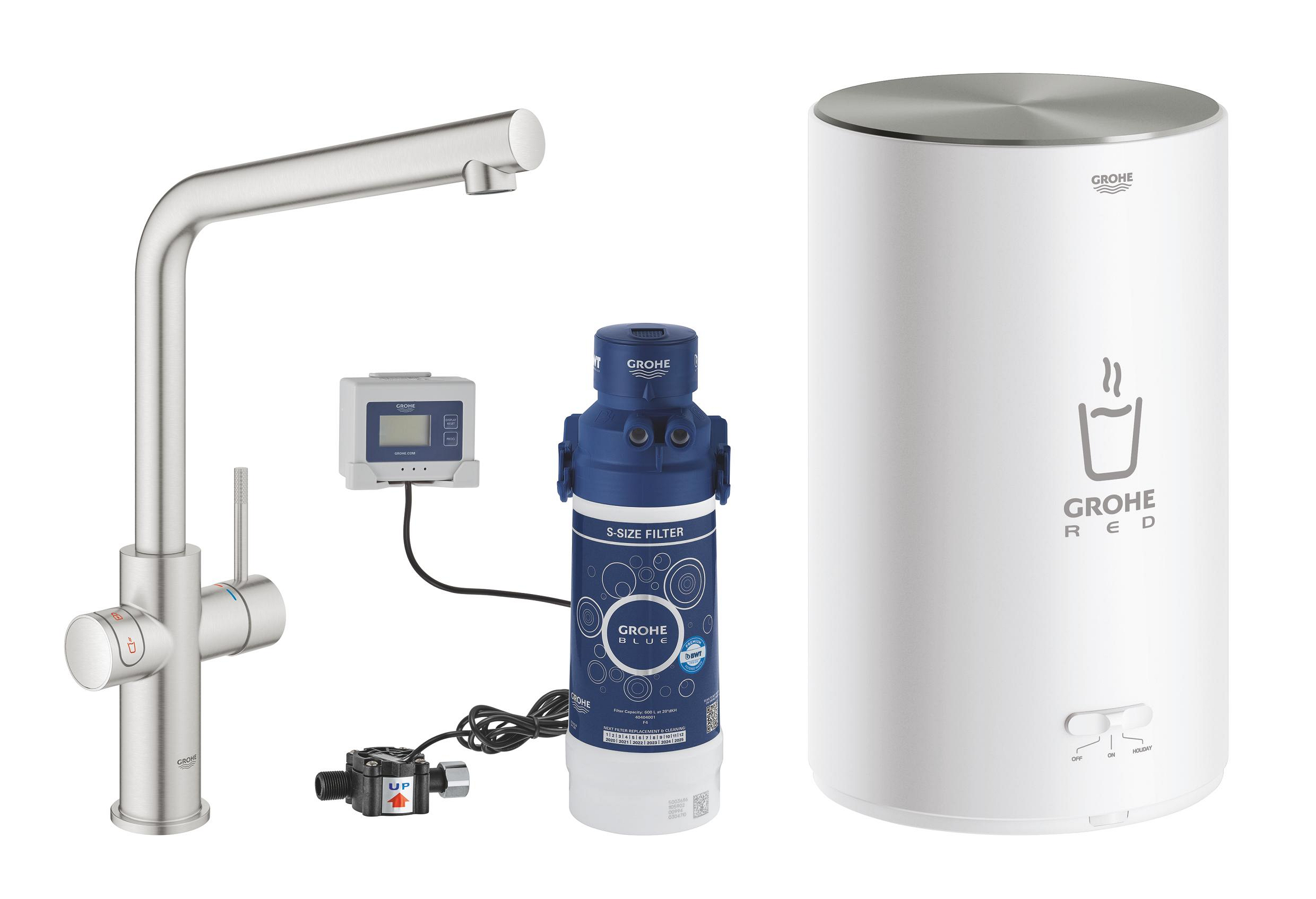 Grohe Red Küchenarmatur mit Boiler Stehend edelstahl 30327DC1