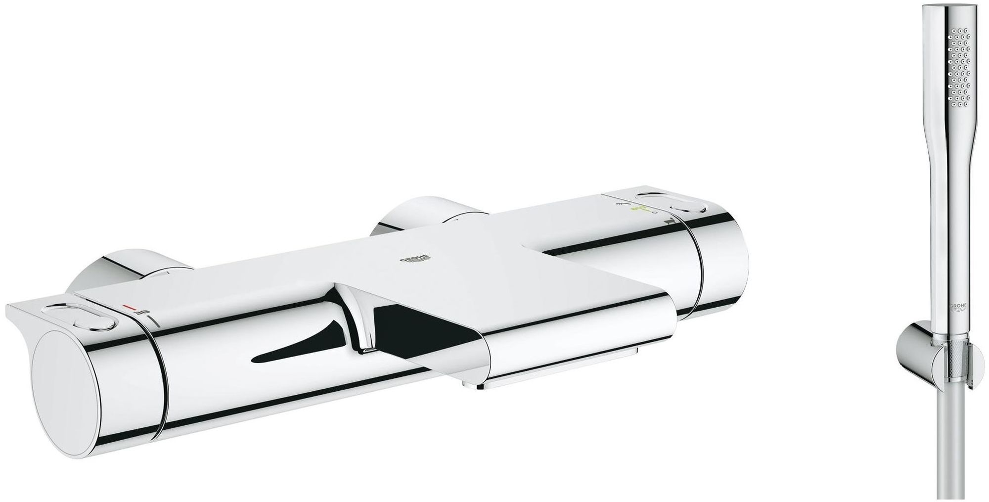 Set Badewannen- und Duscharmatur Grohe Grohtherm 34174001, Duschset Grohe Euphoria 27369000