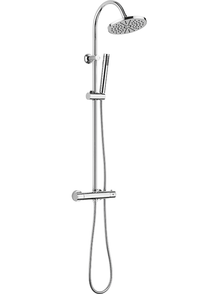 Kuchinox Cara Duschset Wandmontage mit Thermostat mit Regenbrause chrom PG500OB