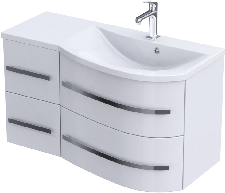 Oristo Opal Kabinett 90x44x50 cm Unterschrank hängend weiß OR30-SD4S-90-1-P