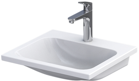 Oristo Cera Waschbecken 50x46 cm rechteckig Möbel weiß UME-CE-50-91