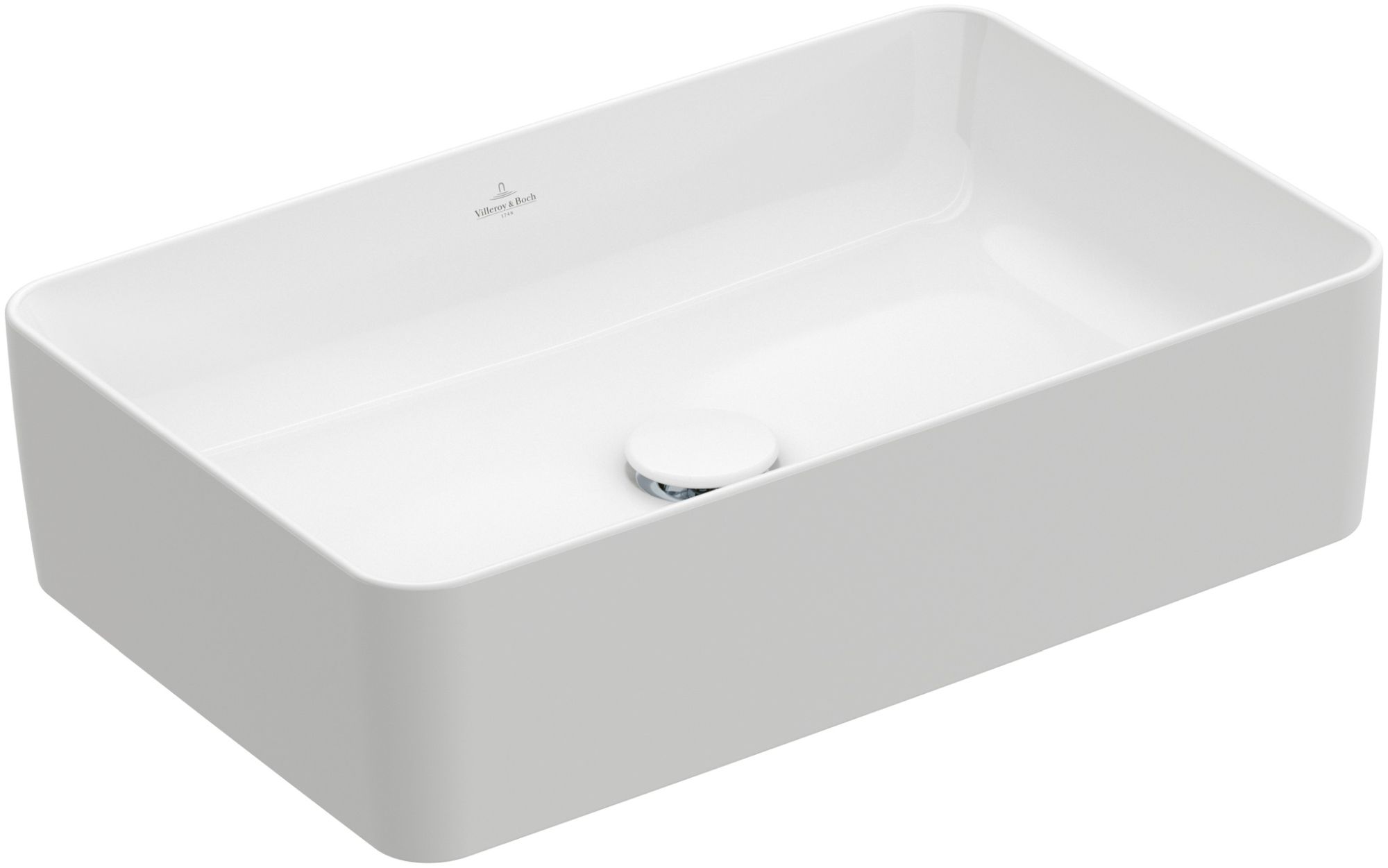 Villeroy & Boch Collaro Waschbecken 56x36 cm rechteckig Aufsatzwaschbecken weiß 4A2056R1
