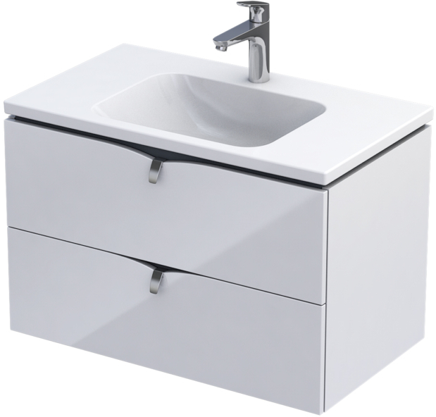 Oristo Siena Kabinett 79.6x45.5x50 cm Unterschrank hängend weiß OR45-SD2S-80-1