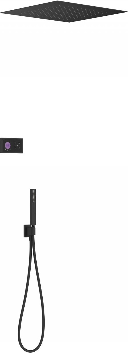 Tres Shower Technology Duschset Unterputz mit Thermostat mit Regenbrause schwarz 092.885.61.NM