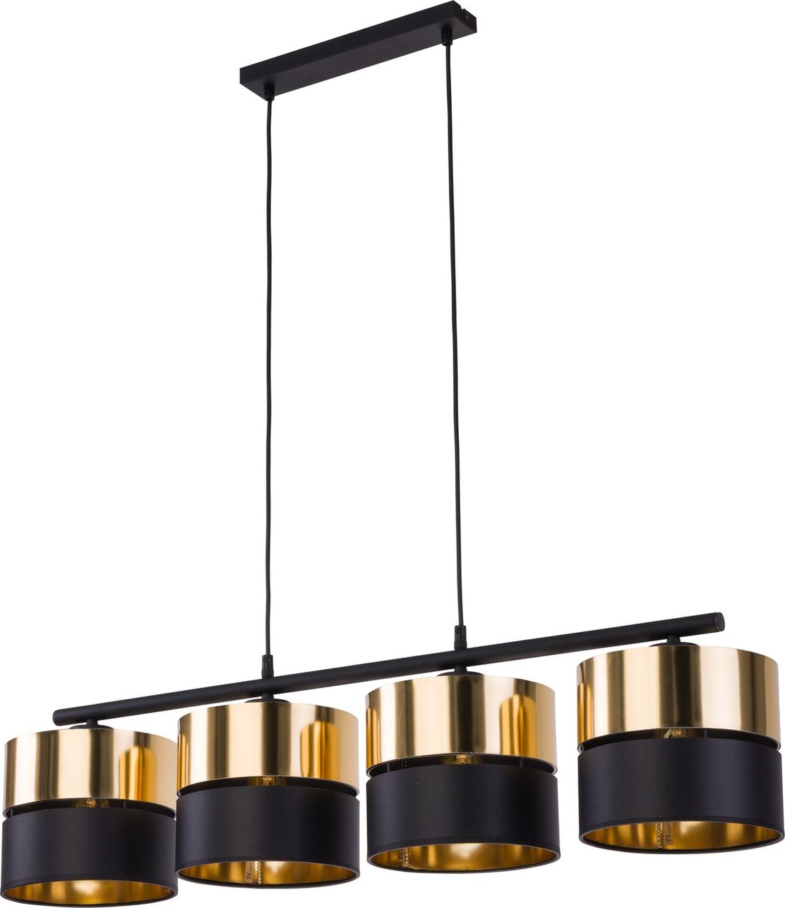 TK Lighting Hilton Pendelleuchte 4x15 W schwarz-gold 4342