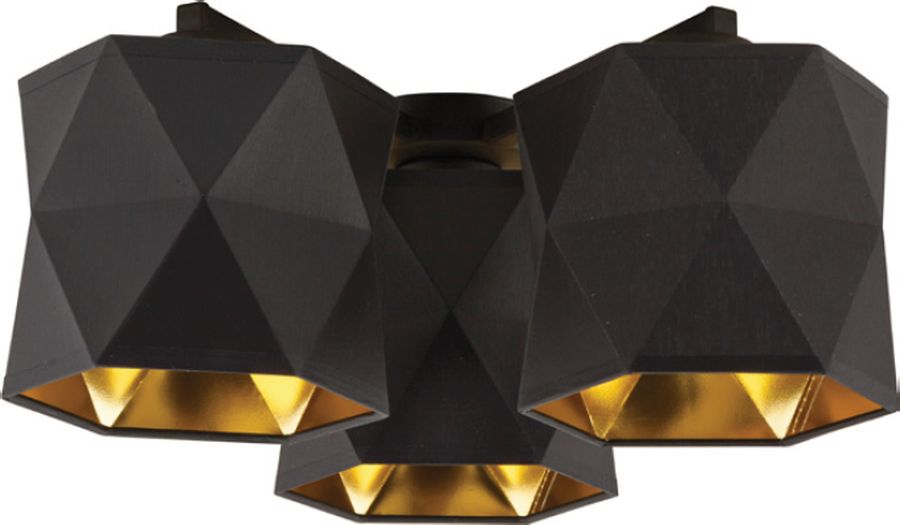 TK Lighting Siro Deckenlampe 3x15 W schwarz-gold 1042