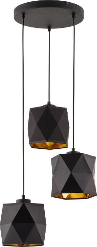 TK Lighting Siro Pendelleuchte 3x15 W schwarz-gold 1045