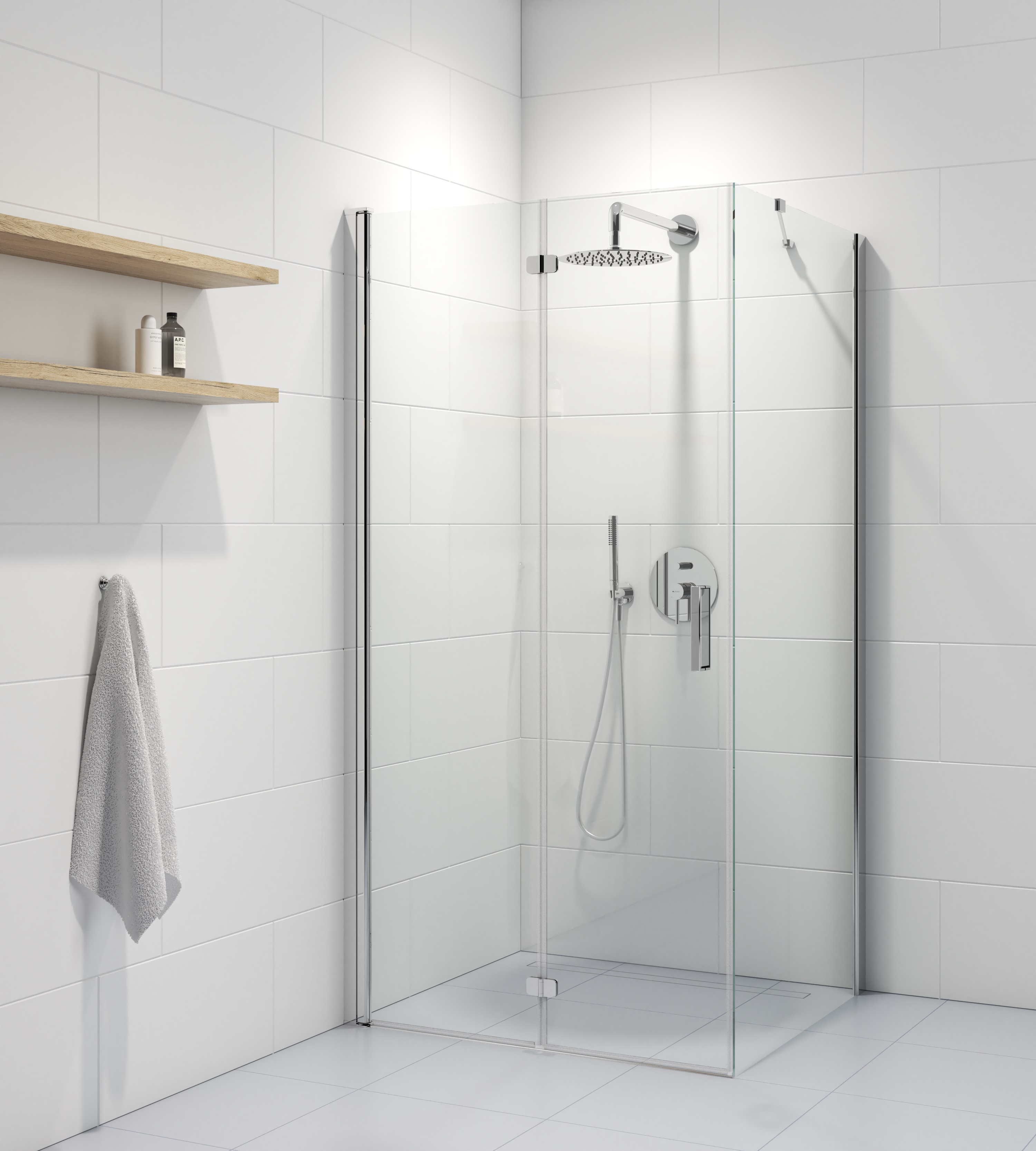 Set Duschtüren Oltens Trana 21209100, Duschwand Oltens Trana 22103100