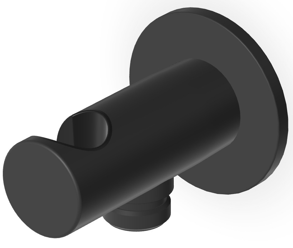 Zucchetti Brim Winkelanschluss mit Griff schwarz Z93933.N6