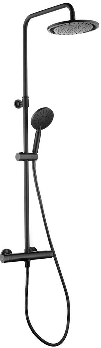 Tiger Splash Akcent Rainfall Duschset Wandmontage mit Thermostat schwarz 1715140746