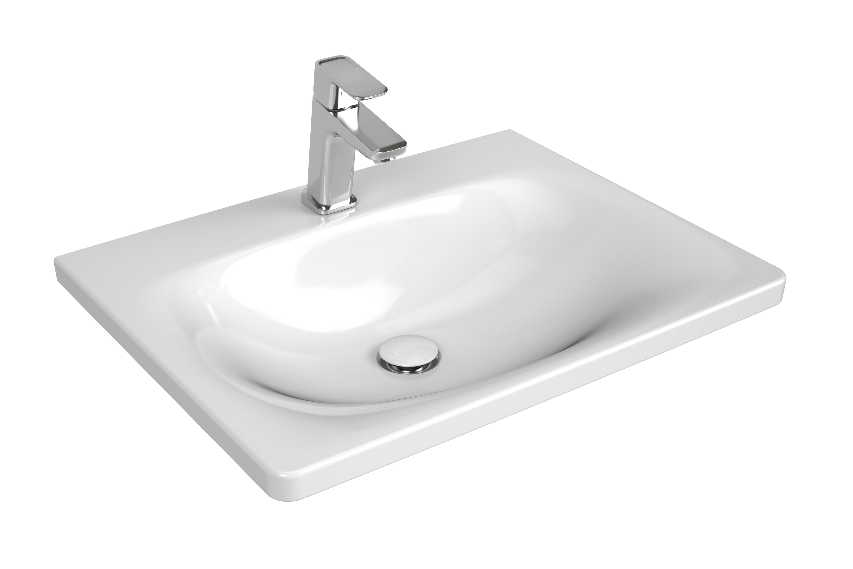 Ravak Balance Waschbecken 60x46.5 cm rechteckig Möbel weiß XJX01260000