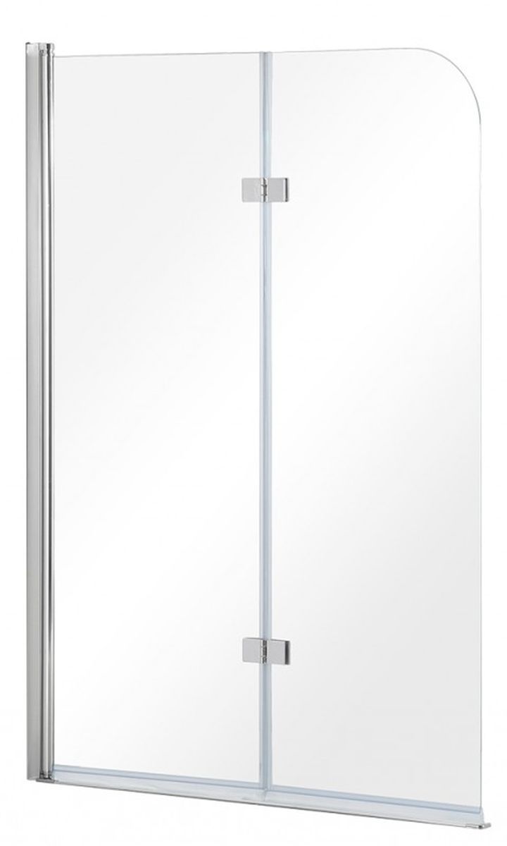 Besco Avigo Badewannenabtrennung 100 cm zweigeteilt chrom Glanz/durchsichtiges Glas PNA-2S