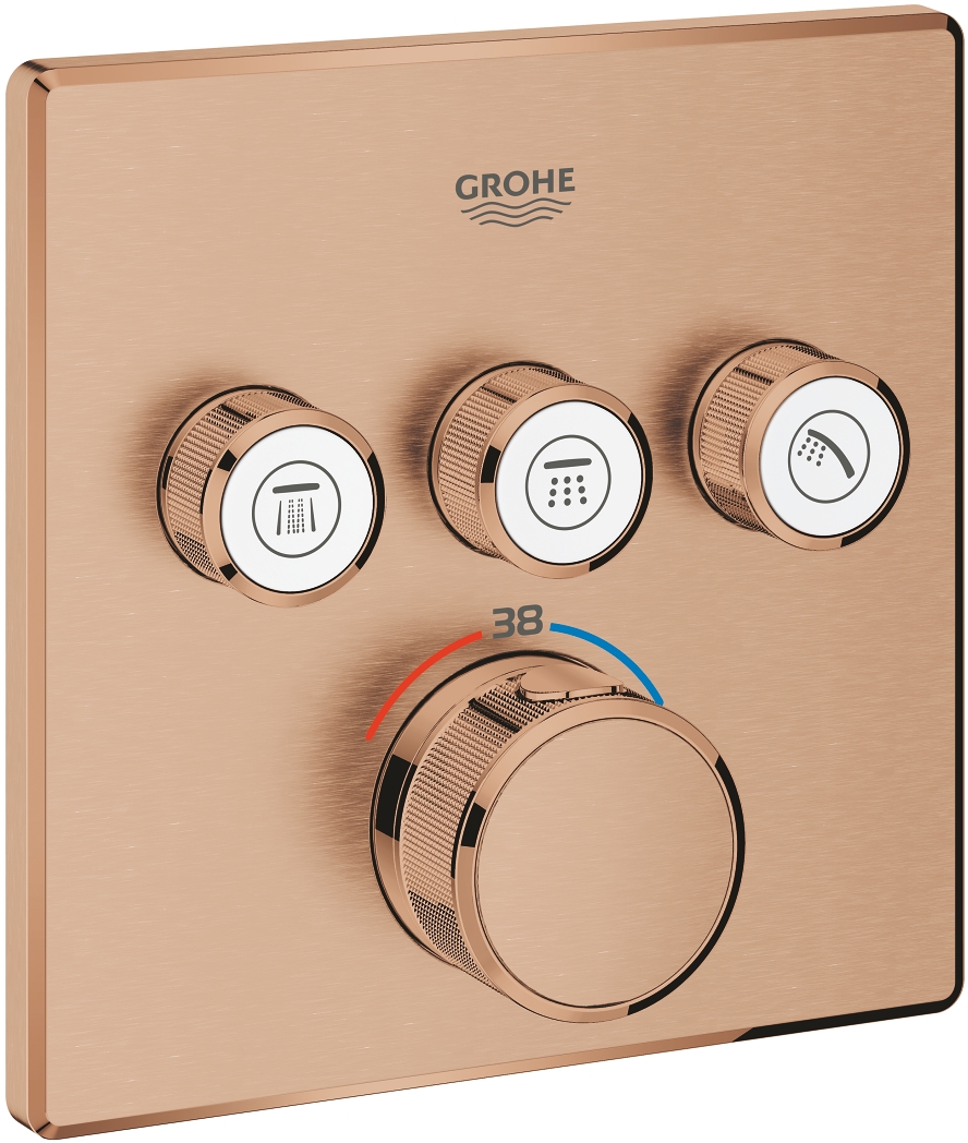 Grohe Grohtherm SmartControl Badewannen- und Duscharmatur Unterputz mit Thermostat Brushed Warm Sunset 29126DL0