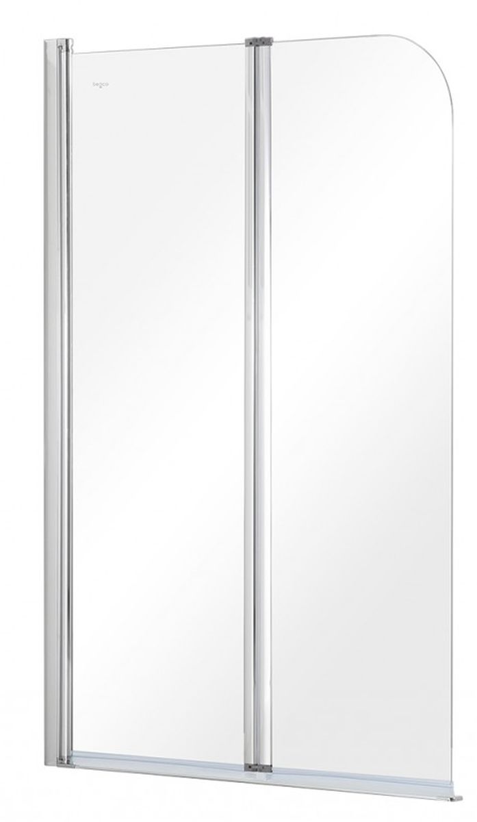 Besco Prime Badewannenabtrennung 90 cm zweigeteilt chrom Glanz/durchsichtiges Glas PNP-2S