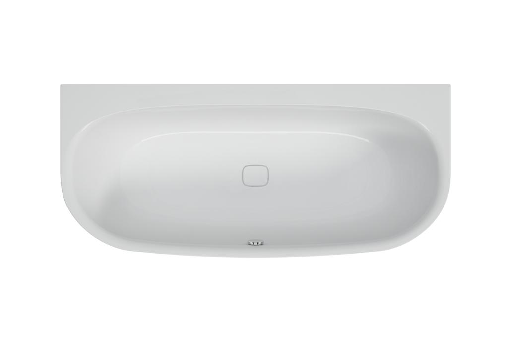 Hoesch iSensi Wandmontierte Badewanne 190x90 cm oval weiß 3854.010