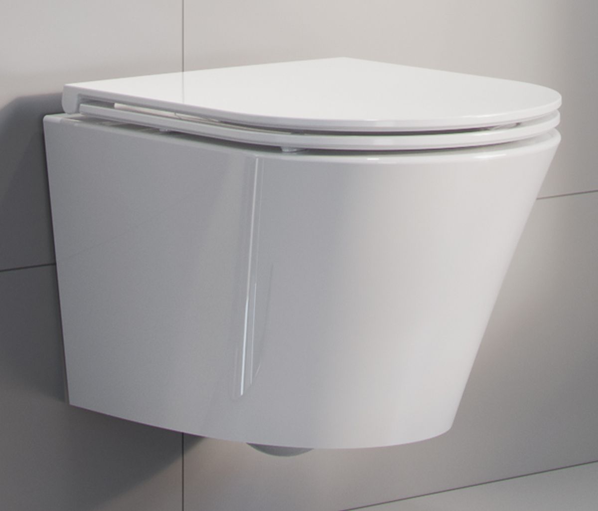 Excellent Joker WC-Becken mit Absenkautomatik-Sitz hängend Spülrandlos weiß CENL.4504.470.WH