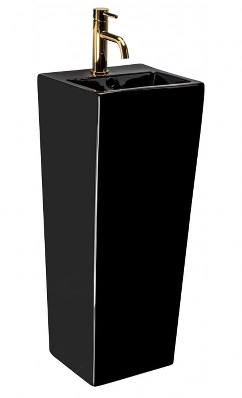 Rea Kamila Waschbecken 33x33 cm rechteckig Freistehend schwarz REA-U5644