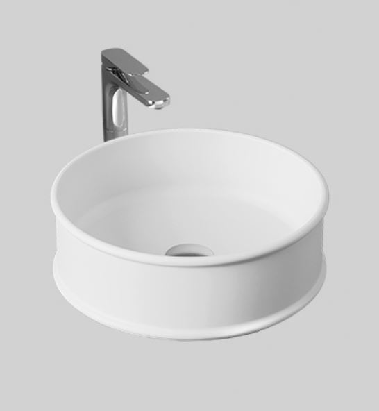 Art Ceram Atelier Waschbecken 44x44 cm rund Aufsatzwaschbecken weiß ATL00101;00