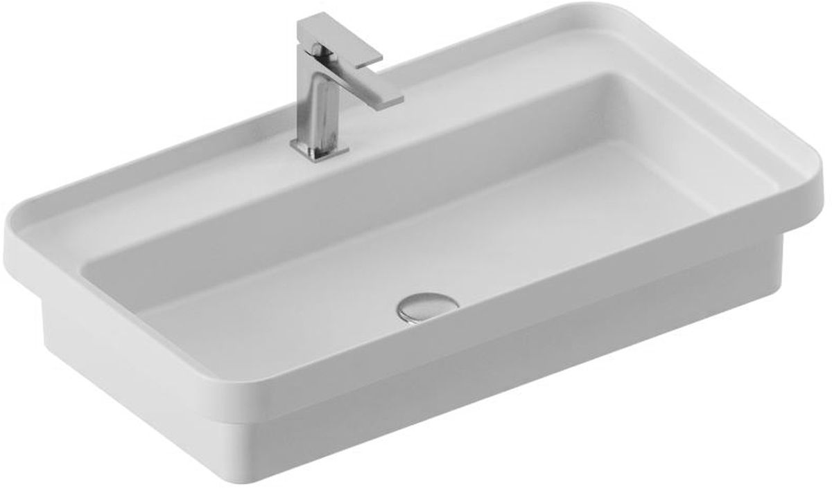 Art Ceram Fuori Waschbecken 80.5x45.5 cm rechteckig Einbauwaschbecken weiß TFL03501;00