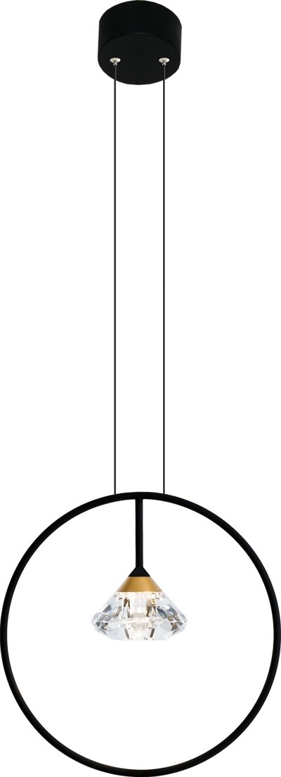 Altavola Design Tiffany Pendelleuchte 1x3 W schwarz-transparent-gold LA059/P_black