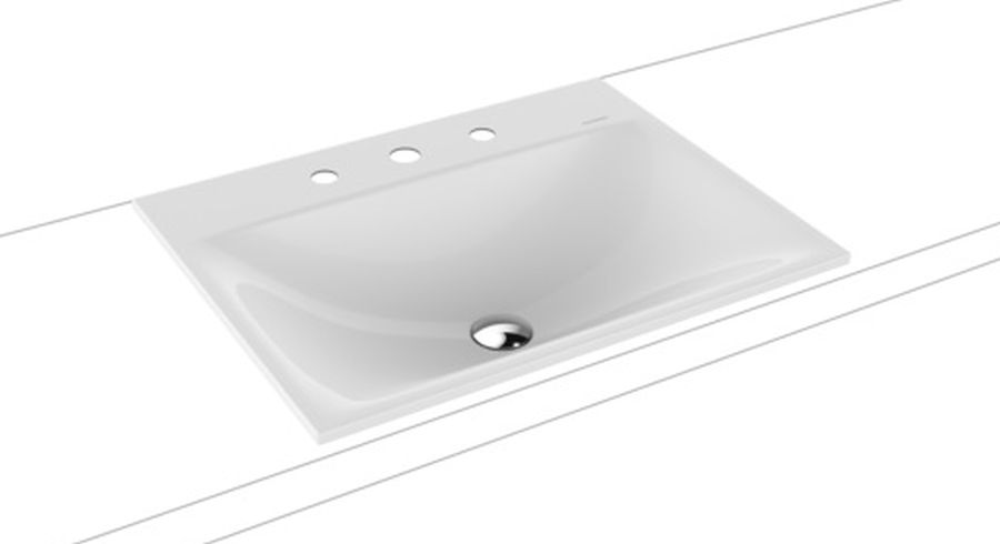 Kaldewei Silenio Waschbecken 60x46 cm rechteckig Einbauwaschbecken weiß 907706273001