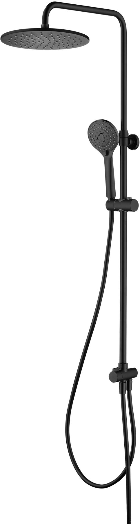 Omnires Yosemite Duschset Wandmontage mit Regenbrause schwarz SYSYOSEMITELUXBL