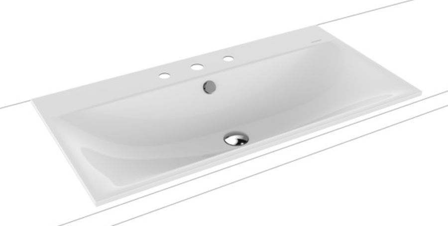 Kaldewei Silenio Waschbecken 90x46 cm rechteckig Einbauwaschbecken weiß 907806033001