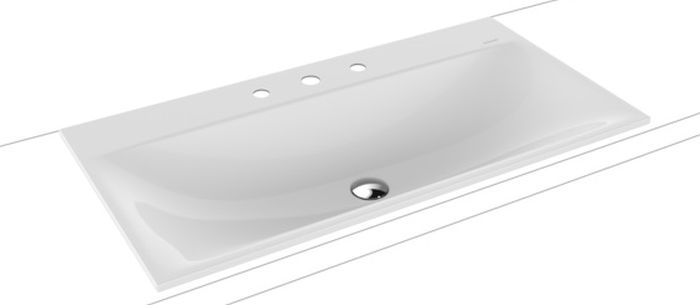 Kaldewei Silenio Waschbecken 90x46 cm rechteckig Einbauwaschbecken weiß 907806273001