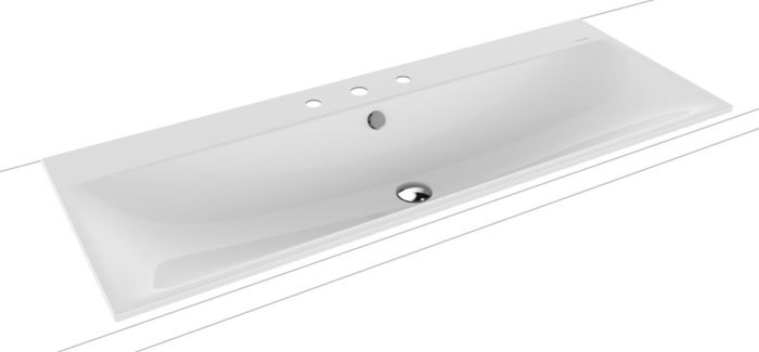 Kaldewei Silenio Waschbecken 120x46 cm rechteckig Einbauwaschbecken weiß 907906033001