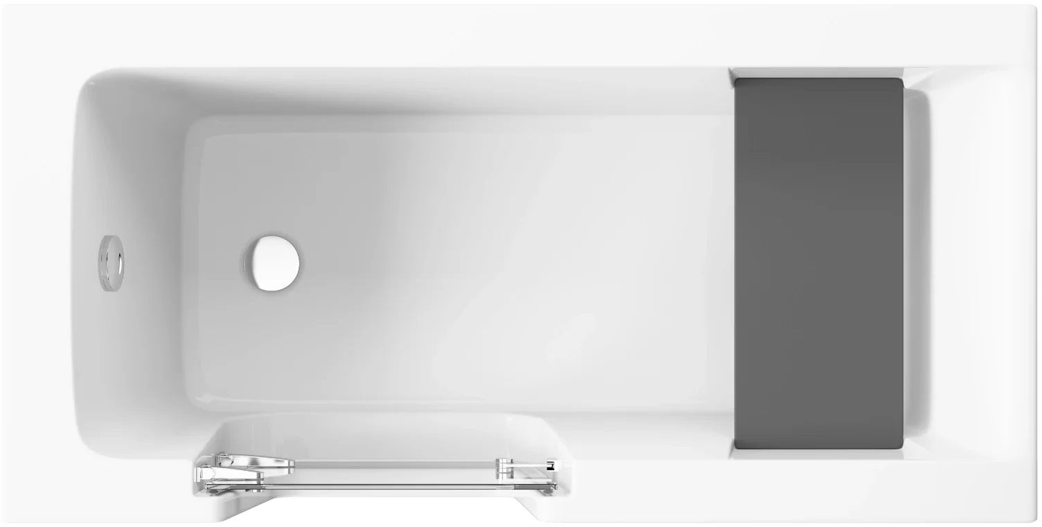 Polimat Vovo Rechteckige Badewanne mit Türen 140x70 cm weiß 00276